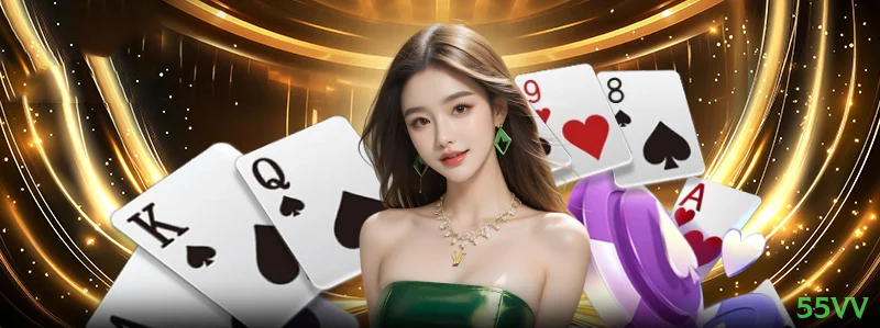 Imagem promocional do cassino online da 55vv mostrando jogos ao vivo